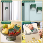 Decojitor/Curatator manual de legume si fructe, Flippy, portabil, cu magnet, doua lame, Inox, Verde, 6.7x6x1.6 cm - imagine 6