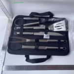 Set 5 Ustensile pentru Gratar, Flippy, din Otel Inoxidabil, Geanta Oxford, Argintiu - imagine 2