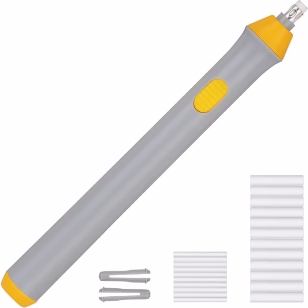 Radiera Electrica, Flippy, pentru Schite si Arta, Grosime Varf 3 mm/5 mm, Baterii 2 x AA (neincluse), din ABS, Gri - imagine 1