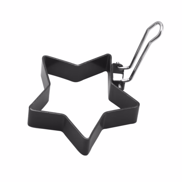 Set 4 forme pentru ou Flippy, din otel, strat antiaderent, diametru 7.5 cm, cu maner din ABS, negru - imagine 3