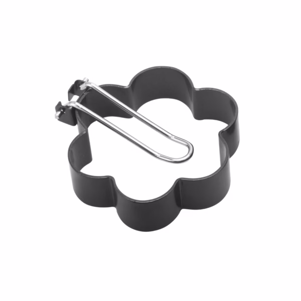 Set 4 forme pentru ou Flippy, din otel, strat antiaderent, diametru 7.5 cm, cu maner din ABS, negru - imagine 4