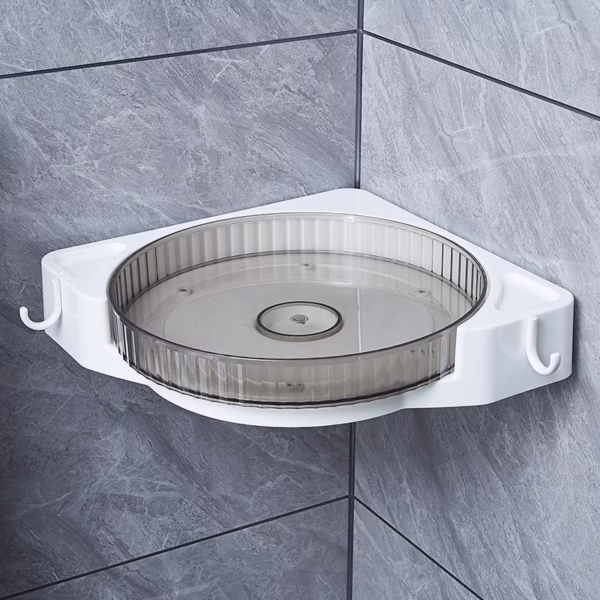 Suport Depozitare, Flippy, din Plastic, Rotativ 360 grade, Montare fara Perforatii, pentru Baie/Bucatarie, Gri - imagine 6