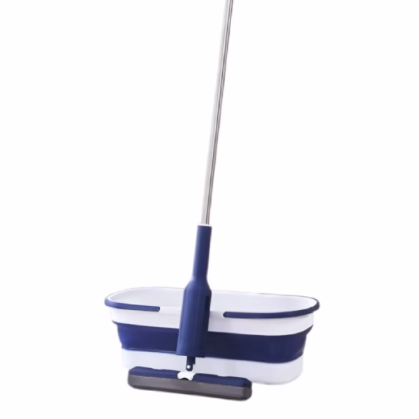 Set Mop Telescopic cu Galeata Pliabila, Flippy, Albastru, 32 cm, Maner Reglabil 140 cm, Sistem de Stoarcere Eficient - imagine 1