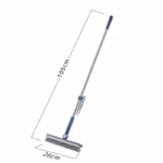 Perie de Curatare pentru Podele si Rosturi, Flippy, Lungime Maner 105 cm, Capat Pivotant 180 Grade, Peri din PP, Otel si Plastic, Cleste pentru Scame si Par Inclus, Albastru - imagine 5