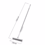 Perie de Curatare pentru Podele si Rosturi, Flippy, Lungime Maner 105 cm, Capat Pivotant 180 Grade, Peri din PP, Otel si Plastic, Cleste pentru Scame si Par Inclus, Alb - imagine 5