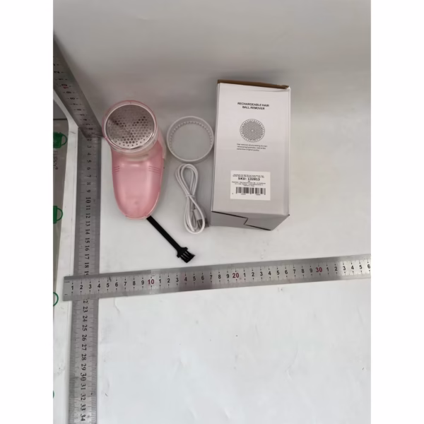 Aparat Pentru Curatat Scame, Par Si Praf, Flippy, Pentru Diferite Tipuri De Material, Cu Lame Din Otel Inoxidabil, Incarcare Prin USB Type-C, Cu Perie De Curatare si Cablu USB Incluse, 13x7 cm, Roz - imagine 2