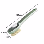 Perie Multifunctionala 2 in 1, Flippy, Perie Densa/Perie din Piele de Caprioara, cu Recipient Lichid, Maner Lung, 20.1x 4.3 x 5 cm, Verde - imagine 6