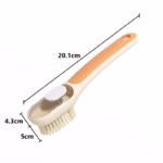 Perie Multifunctionala 2 in 1, Flippy, Perie Densa/Perie din Piele de Caprioara, cu Recipient Lichid, Maner Lung, 20.1x 4.3 x 5 cm, Portocaliu - imagine 2