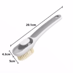 Perie Multifunctionala 2 in 1, Flippy, Perie Densa/Perie din Piele de Caprioara, cu Recipient Lichid, Maner Lung, 20.1x 4.3 x 5 cm, Gri - imagine 2