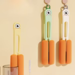 Perie de Curatat Pahare, Cani, Sticle, Flippy, cu Maner Lung si Burete, Accesorii pentru Spalarea Paielor si Capacelor, usor de Agatat, 27.5x11.4x6cm, Verde - imagine 6