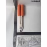 Perie de Curatat Pahare, Cani, Sticle, Flippy, cu Maner Lung si Burete, Accesorii pentru Spalarea Paielor si Capacelor, usor de Agatat, 27.5x11.4x6cm, Alb - imagine 2