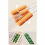 Perie de Curatat Pahare, Cani, Sticle, Flippy, cu Maner Lung si Burete, Accesorii pentru Spalarea Paielor si Capacelor, usor de Agatat, 27.5x11.4x6cm, Alb - imagine 3