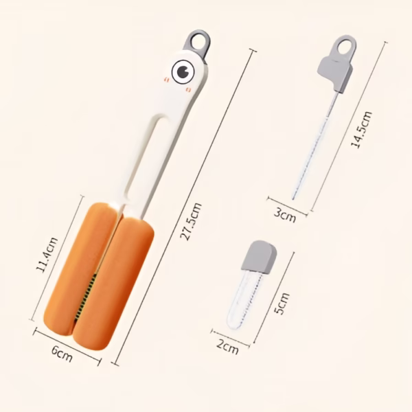 Perie de Curatat Pahare, Cani, Sticle, Flippy, cu Maner Lung si Burete, Accesorii pentru Spalarea Paielor si Capacelor, usor de Agatat, 27.5x11.4x6cm, Alb - imagine 7