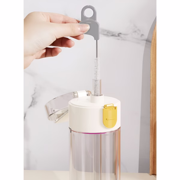 Perie de Curatat Pahare, Cani, Sticle, Flippy, cu Maner Lung si Burete, Accesorii pentru Spalarea Paielor si Capacelor, usor de Agatat, 27.5x11.4x6cm, Alb - imagine 9