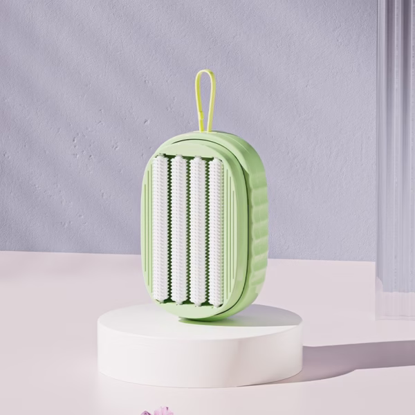 Perie de Spalat Haine, Flippy, cu Dispenser pentru Detergent, 4 Perii de Curatare, din ABS + PS, Verde - imagine 2