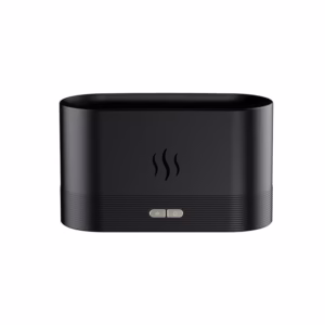 Difuzor de ulei esential cu flacara Flippy, aromaterapie, umidificator de aer, rezervor 180 ml, simulare efectelor de iluminare a flacarii, lumina veghe ajustabila, negru