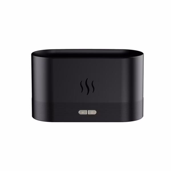 Difuzor de ulei esential cu flacara Flippy, aromaterapie, umidificator de aer, rezervor 180 ml, simulare efectelor de iluminare a flacarii, lumina veghe ajustabila, negru - imagine 1