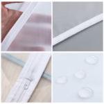 Set 5 Huse de Depozitare cu Fermoar, Flippy, pentru Haine, de Protectie, pentru Voiaj, Netesut, Rezistent la Praf, 60x80 cm, Transparent-Alb - imagine 3