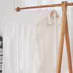 Set 5 Huse de Depozitare cu Fermoar, Flippy, pentru Haine, de Protectie, pentru Voiaj, Netesut, Rezistent la Praf, 60x100 cm, Transparent-Alb - imagine 2
