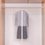 Set 5 Huse de Depozitare cu Fermoar, Flippy, pentru Haine, de Protectie, pentru Voiaj, Netesut, Rezistent la Praf, 60x120 cm, Transparent-Alb - imagine 5