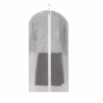 Set 5 Huse de Depozitare cu Fermoar, Flippy, pentru Haine, de Protectie, pentru Voiaj, Netesut, Rezistent la Praf, 60x120 cm, Transparent-Alb