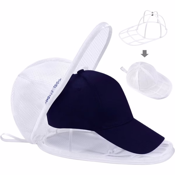 Husa de Spalare Sapca, Flippy, pentru Masina de Spalat, din Poliester, Circumferinta 53 cm, cu Fermoar, cu Suport Sapca, Alb - imagine 5