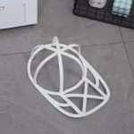Husa de Spalare Sapca, Flippy, pentru Masina de Spalat, din Poliester, Circumferinta 53 cm, cu Fermoar, cu Suport Sapca, Alb/Albastru - imagine 3