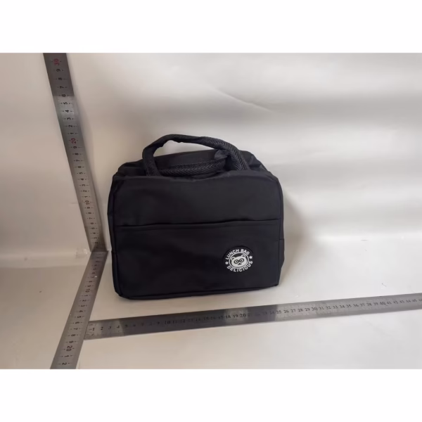 Geanta Termica pentru Pranz, Flippy, Multifunctionala, Compartimentata, Impermeabila, cu Manere, Buzunar Exterior, 22x14x19 cm, Negru - imagine 2