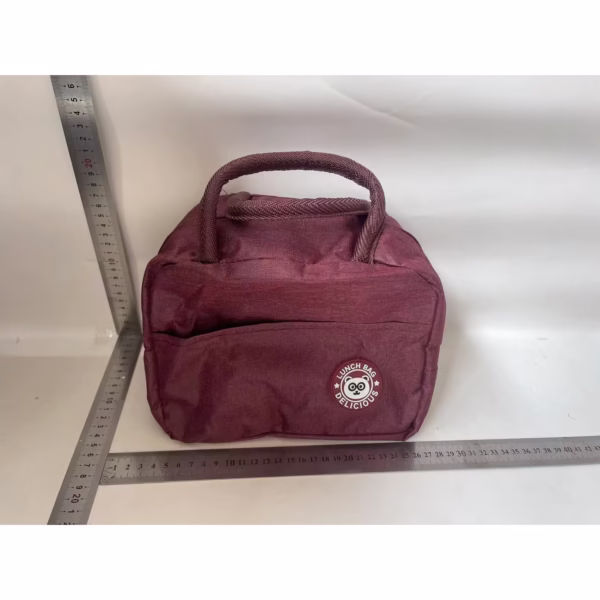 Geanta Termica pentru Pranz Flippy, Multifunctionala, Compartimentata, Impermeabila, cu Manere, Buzunar Exterior, 22x14x19 cm, Rosu - imagine 2
