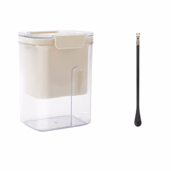 Kit Presa Pentru Branza, Flippy, Filtru de Iaurt, Strecuratoare de Iaurt Grecesc, Filtru de lapte, 18x9.7x13 cm, Lingura Neagra 20x1.6 cm, Alb - imagine 1