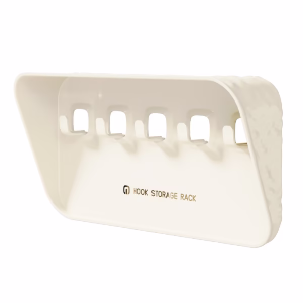 Raft de Depozitare cu Carlig, Flippy, Pentru Chei, Bijuterii, 20.3 x 4.6 x 10.3 cm, Alb - imagine 1