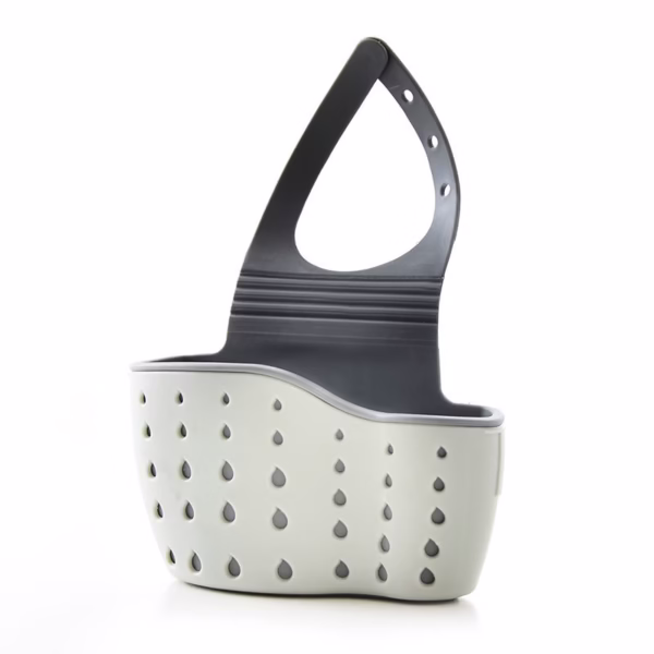 kitchen-sink-drain-basket-hanging-bag-faucet-sponge-rack-vegetable-and-dish-washing-sink-punch-free-storage-hanging-basket-green-size-15-5-21-cm-main-67513661e6b32 Suport Scurgere pentru Burete si Laveta de Vase Bucatarie, Flippy, Verde, Curea Reglabila, Plastic Flexibil, 15x 5x 21cm - imagine 1
