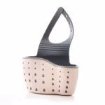 Suport Scurgere pentru Burete si Laveta de Vase Bucatarie, Flippy, Roz, Curea Reglabila, Plastic Flexibil, 15x 5x 21cm