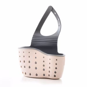 Suport Scurgere pentru Burete si Laveta de Vase Bucatarie, Flippy, Roz, Curea Reglabila, Plastic Flexibil, 15x 5x 21cm