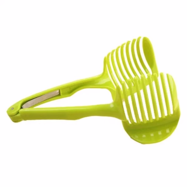 Ustenisla de bucatarie tip cleste pentru feliat fructe si legume Flippy, material ABS, 8 x 18.5 cm, verde - imagine 1