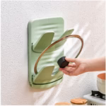 Suport de Bucatarie, Flippy, pentru Capace/Tocatoare, din Plastic, Colectare Apa Scursa, Montare fara Perfoarare, 33.3 x 20.7 x 3.5 cm, Verde - imagine 3