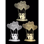 Lampa LED decorativa, Flippy, 3D, Baloane Love, din material acril si lumina multicolora, alb - imagine 4