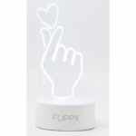 Lampa LED decorativa, Flippy, 3D, Mana si Inima, din material acril si lumina multicolora, alb - imagine 4