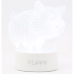 Lampa LED decorativa, Flippy, 3D, Porcusor Gras, din material acril si lumina multicolora, alb - imagine 5
