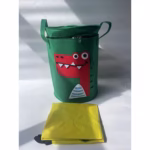 Cutie de Depozitare 2In1, Flippy, Impermeabila, Covor pentru Jucarii si Lego 150cm, Capacitate Mare, cu Manere, cu Sfori, Inaltime 40cm, Model Crocodil, Verde - imagine 2