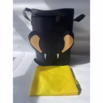 Cutie de Depozitare 2In1, Flippy, Impermeabila, Covor pentru Jucarii si Lego 150cm, Capacitate Mare, cu Manere, cu Sfori, Inaltime 40cm, Model Elefan, Gri - imagine 2