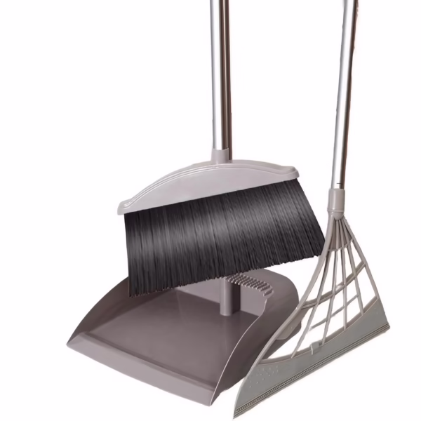 Set matura, faras cu coada si matura silicon, Flippy, Pentru uz casnic, Plastic/Otel, Gri, 90 x 72 x 100 cm - imagine 1