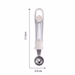 Lingura pentru Bile de Fructe, Flippy, Scobitor Fructe, Ustensila Multifunctionala pentru Fructe, Accesoriu de Bucatarie, Lingura Antialunecare pentru Salata de Fructe, 17.6 x 2.9 cm, Bej - imagine 2