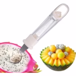 Lingura pentru Bile de Fructe, Flippy, Scobitor Fructe, Ustensila Multifunctionala pentru Fructe, Accesoriu de Bucatarie, Lingura Antialunecare pentru Salata de Fructe, 17.6 x 2.9 cm, Bej - imagine 5