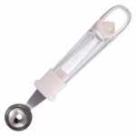 Lingura pentru Bile de Fructe, Flippy, Scobitor Fructe, Ustensila Multifunctionala pentru Fructe, Accesoriu de Bucatarie, Lingura Antialunecare pentru Salata de Fructe, 17.6 x 2.9 cm, Bej