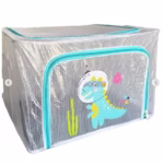 Cutie de Depozitare, Flippy, pentru Camera Copiilor, 66L, din PVC, Model Dinozaur, 50 x 40 x 33 cm, Transparent
