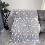 Patura Fosforescenta, Flippy, Moale, Pufoasa, Lumineaza in Intuneric, 1.5x2 m, Model Cer Instelat, Gri - imagine 2