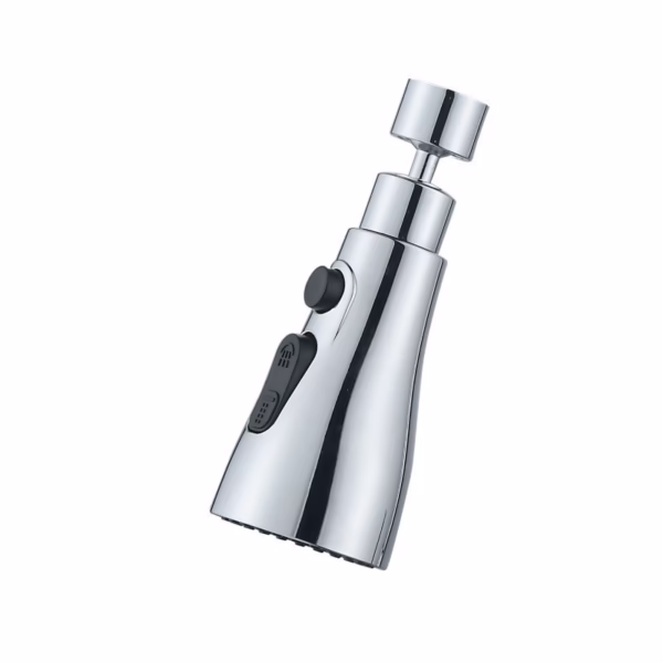 Extensie Robinet Bucatarie, Flippy, Universal, 3 Moduri de Curgere Apa, Otel Inoxidabil, Rotire 360 de Grade, Cap Pivotant, Adaptor Baterie Bucatarie, 9.7x5.1 cm, Gri - imagine 1