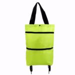 Geanta Pliabila, Flippy, 2 in 1, Carucior cu Roti, pentru Cumparaturi, 19 l, Verde, Plastic, 39 x 46 x 12 cm - imagine 4