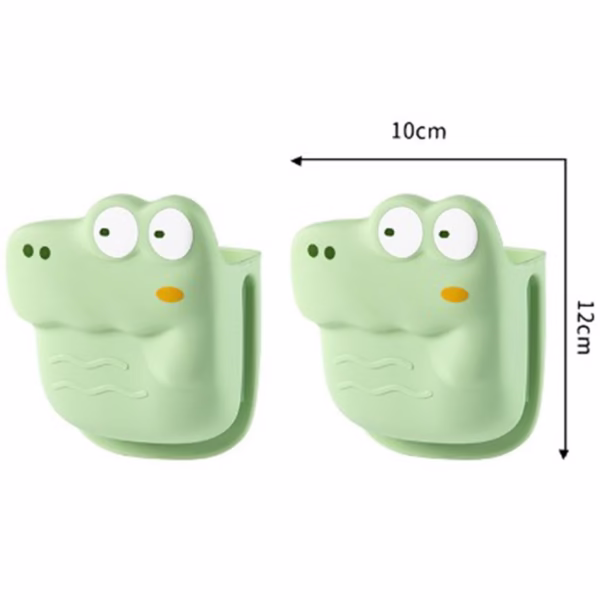 Manusa din Silicon pentru Cuptor, Flippy, Anti-Alunecare, pentru Capace, Oale, Tigai, de Uz Casnic, Rezistent la Temperaturi Inalte, Model Animat, 10x12 cm, Verde - imagine 2